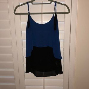 Blue and black top